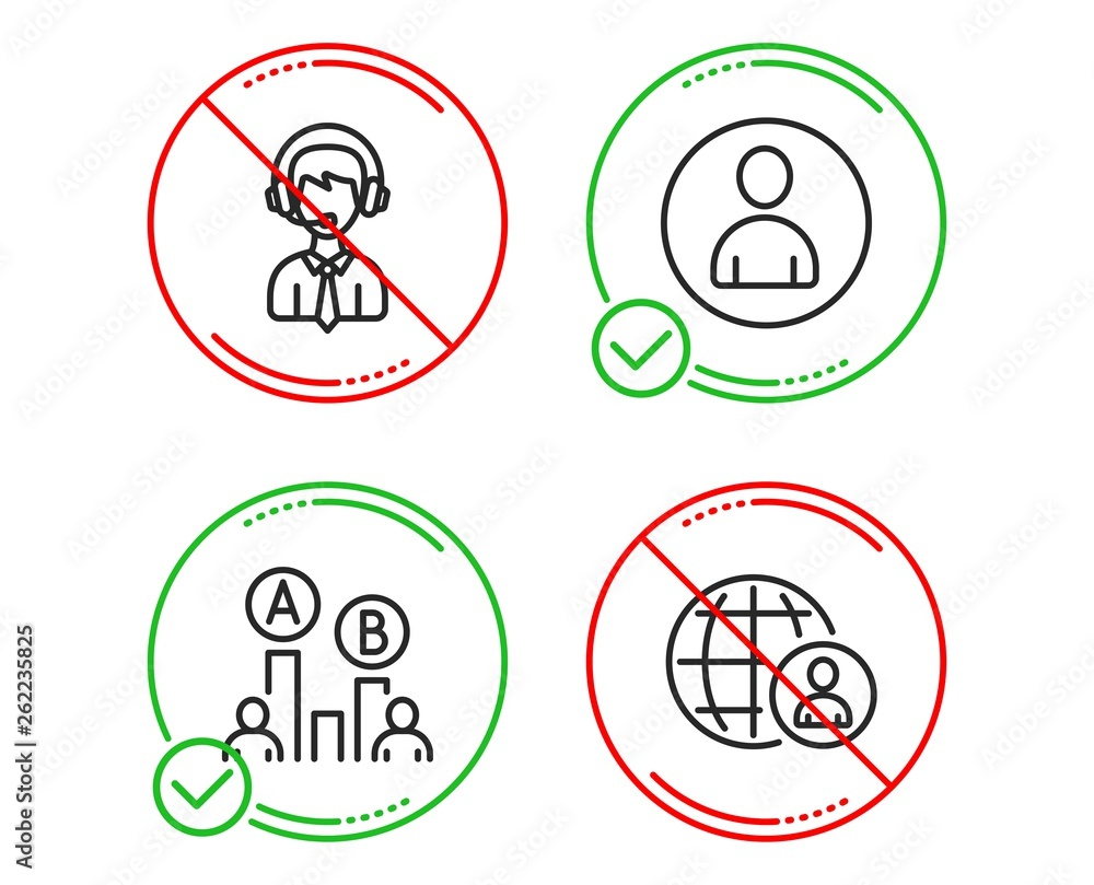 Do or Stop. Shipping support, Ab testing and Avatar icons simple set.  International recruitment sign. Delivery manager, Test chart, User profile.  World business. People set. Vector Stock Vector | Adobe Stock