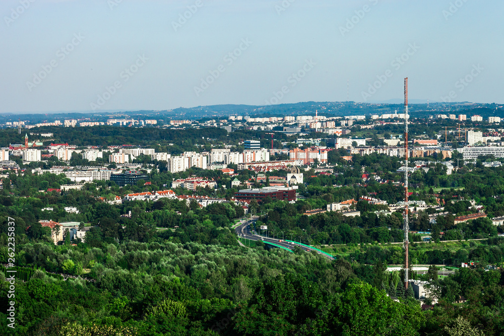 Cityscape of Krakow by blue sky, Poland