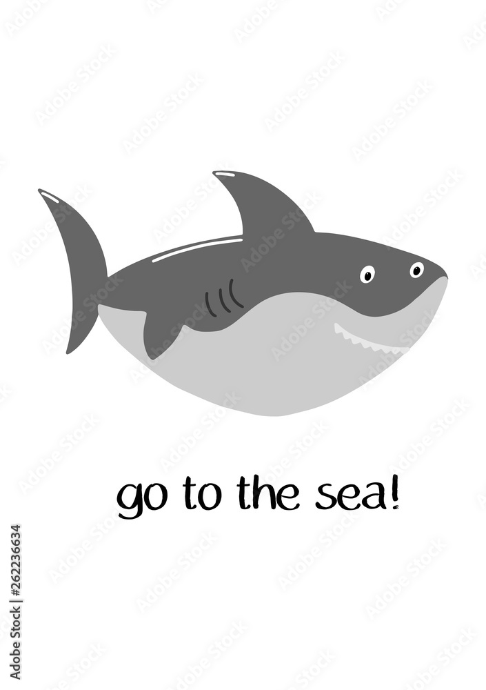 postcard depicting a sea creature - shark postcard depicting a sea creature - shark