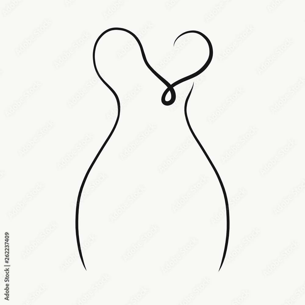 abstract sketch of a female figure with a heart abstract sketch of a female figure with a heart