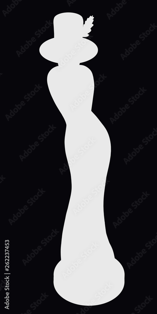 an elegant bottle with a cap in the form of a beautiful lady in a hat with a feather an elegant bottle with a cap in the form of a beautiful lady in a hat with a feather