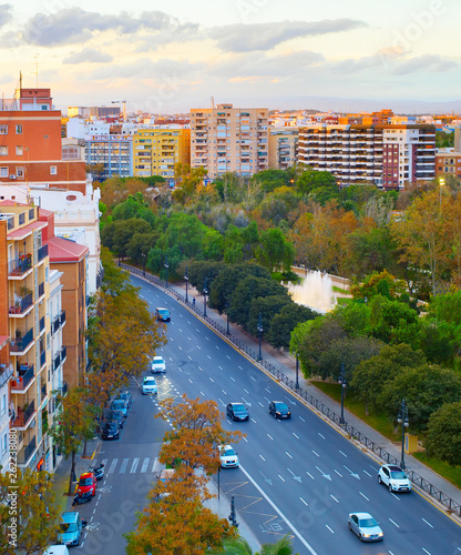 Skyline Valencia road  architecture Spain