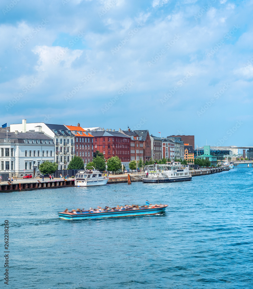 Tour boat in Copenhagen harbor