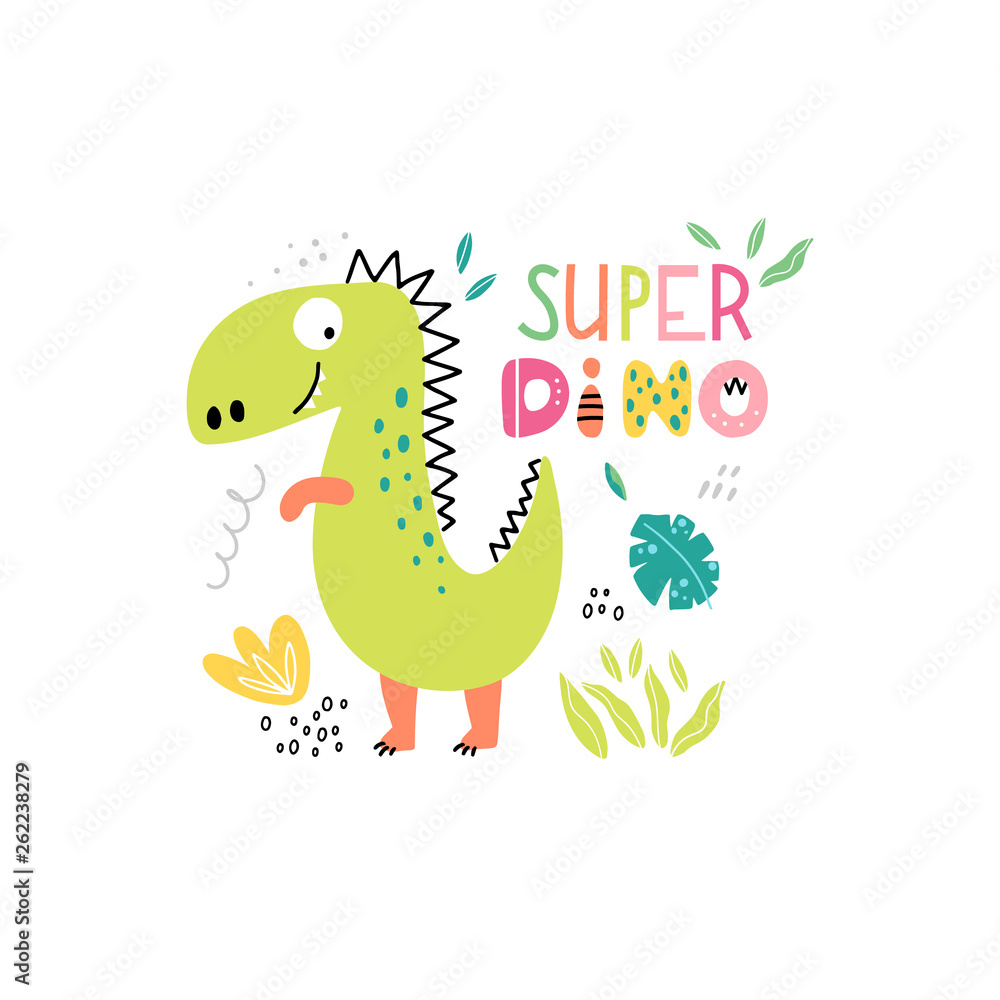Cute dinosaur with text for kids Cute dinosaur with text for kids