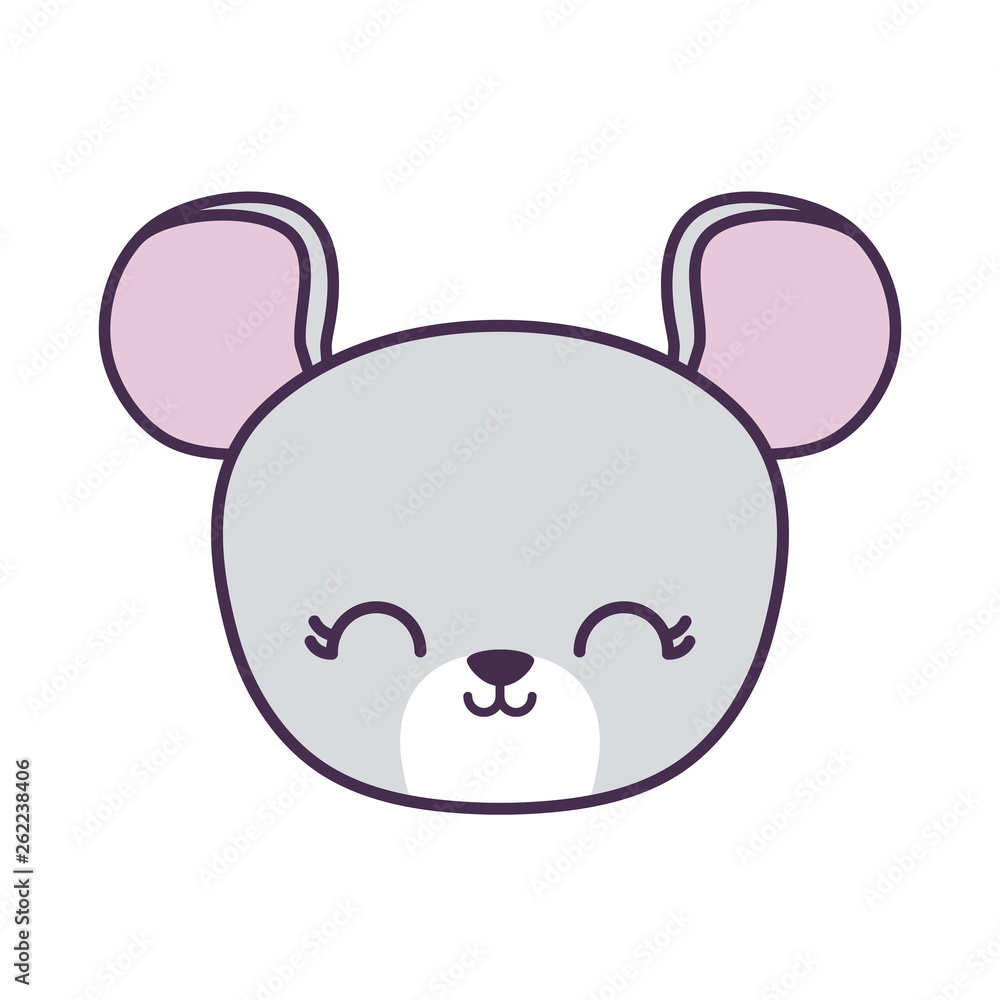 head of cute mouse animal isolated icon head of cute mouse animal isolated icon