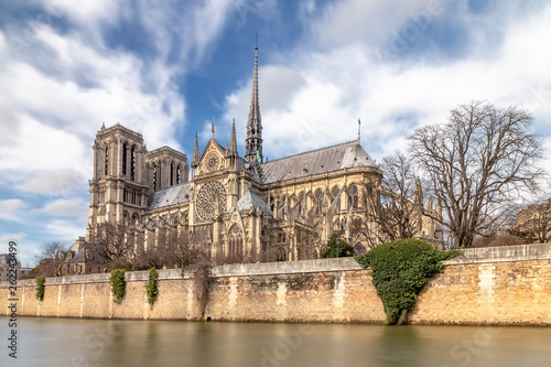 Notre Dame de Paris Cathedral, most beautiful Cathedral in Paris. View from the River Seine. France © Alfredo