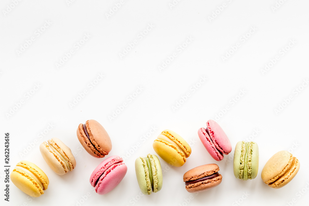 custom made wallpaper toronto digitalsweet dessert pattern with macarons on white background flat lay mockup