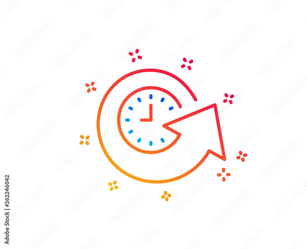 Update time line icon. Refresh watch sign. Gradient design elements. Linear update time icon. Random shapes. Vector Update time line icon. Refresh watch sign. Gradient design elements. Linear update time icon. Random shapes. Vector