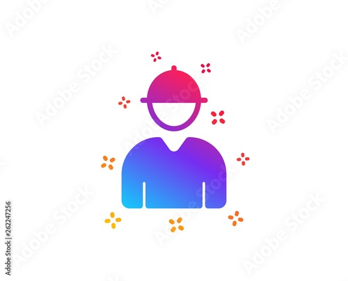 Worker icon. Engineer Profile sign. Male Person silhouette symbol. Dynamic shapes. Gradient design engineer icon. Classic style. Vector