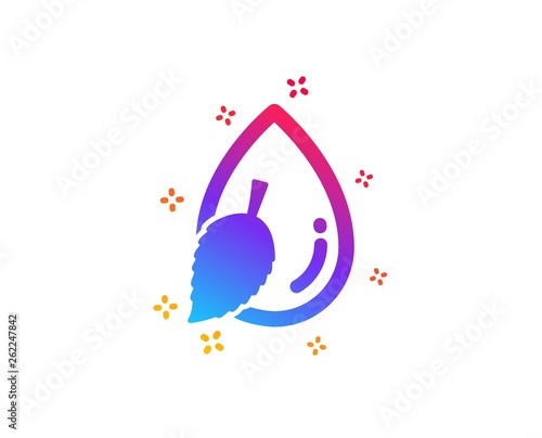 Mint water drop icon. Clean aqua leaf sign. Liquid symbol. Dynamic shapes. Gradient design water drop icon. Classic style. Vector