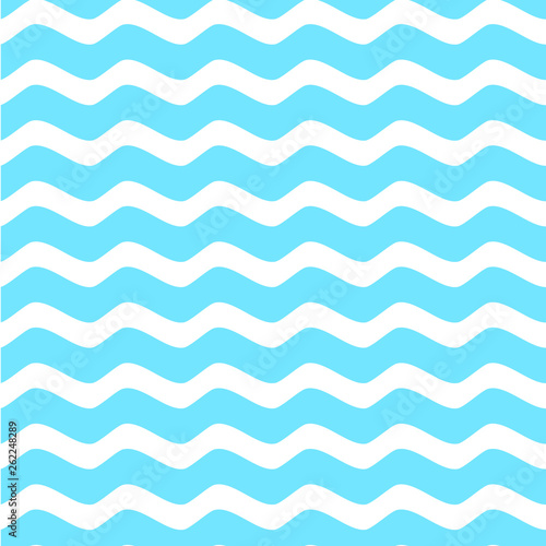 Marine seamless pattern with wavy sea
