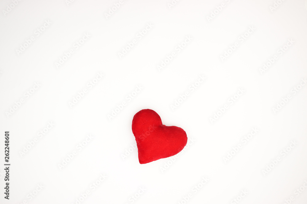 Fototapeta premium Red heart on white background 