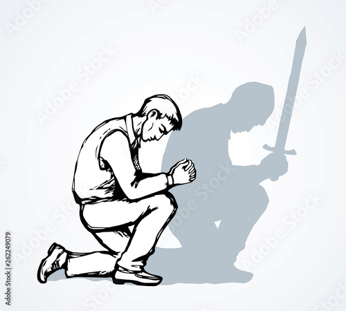 Vector image of the praying person