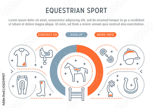 Vector Banner of the Equestrian Sport.