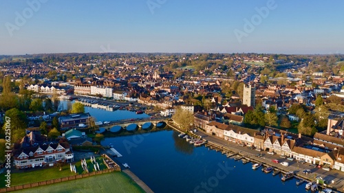 Aerial Photo of Henley On Thames at sunrise