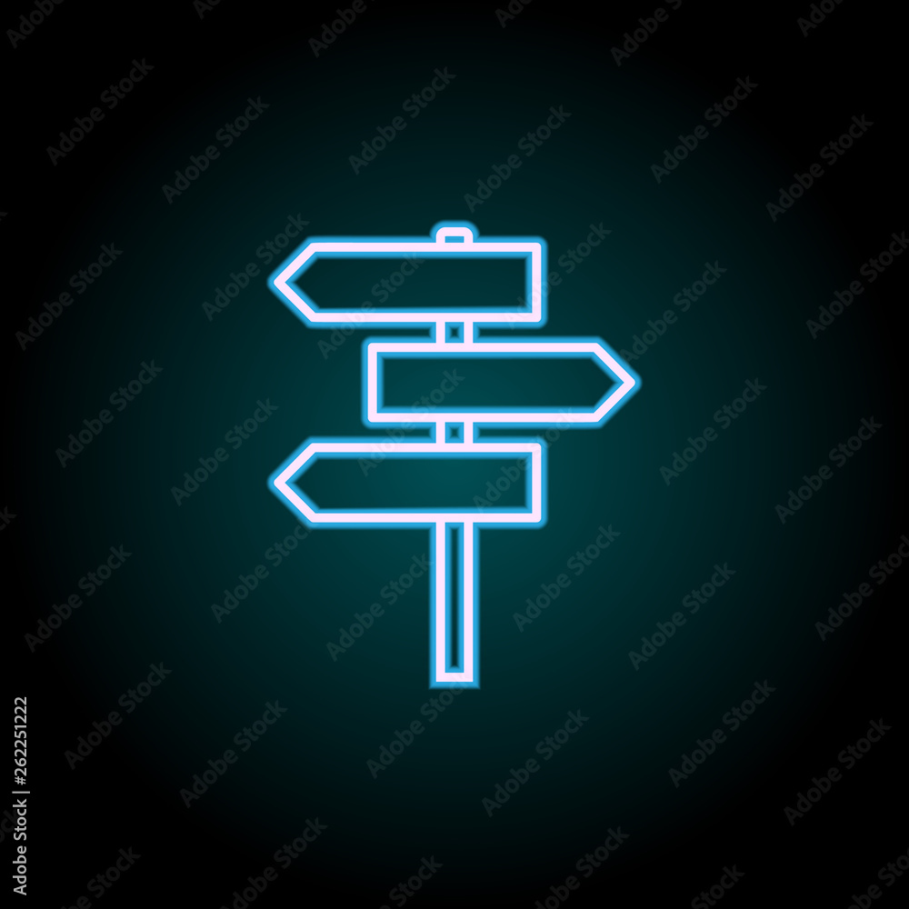 road sign neon icon. Elements of Camping set. Simple icon for websites, web design, mobile app, info graphics road sign neon icon. Elements of Camping set. Simple icon for websites, web design, mobile app, info graphics