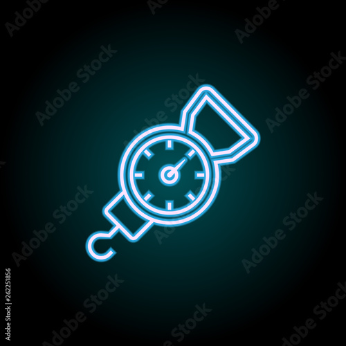hook scales neon icon. Elements of Camping set. Simple icon for websites, web design, mobile app, info graphics