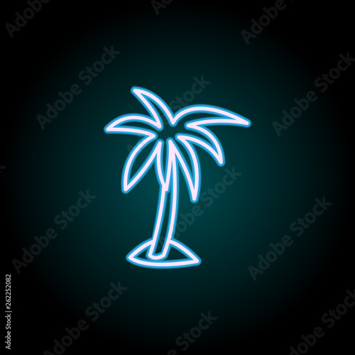 palm neon icon. Elements of Camping set. Simple icon for websites, web design, mobile app, info graphics