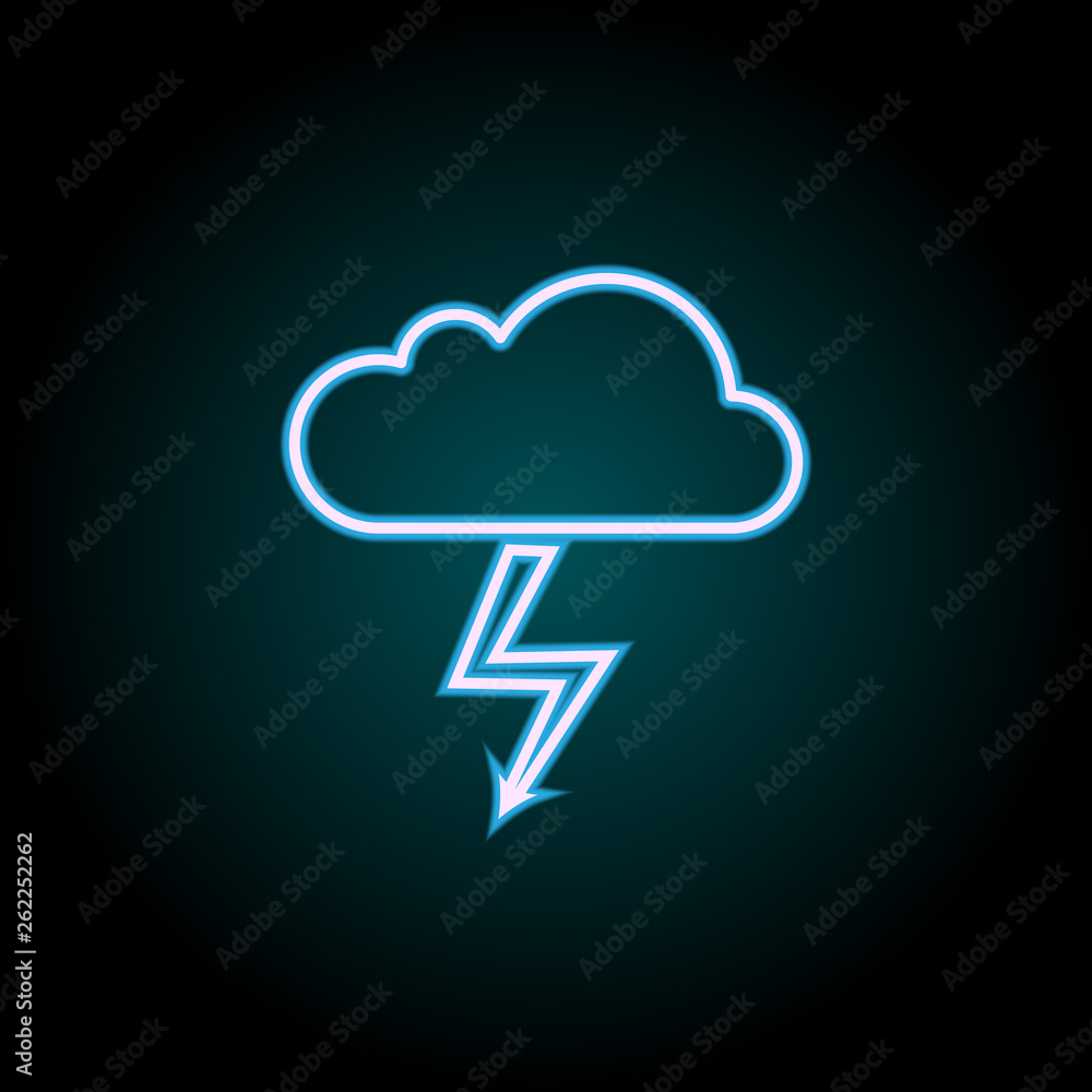 storm cloud neon icon. Elements of Camping set. Simple icon for websites, web design, mobile app, info graphics storm cloud neon icon. Elements of Camping set. Simple icon for websites, web design, mobile app, info graphics