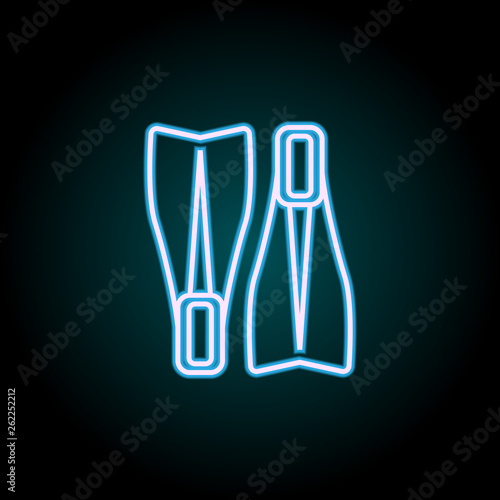 flippers neon icon. Elements of Camping set. Simple icon for websites, web design, mobile app, info graphics