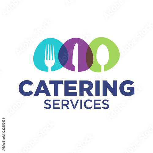 Catering company logo template vector