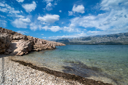 Adriatic Sea bay with view over Paklenica National Park photo