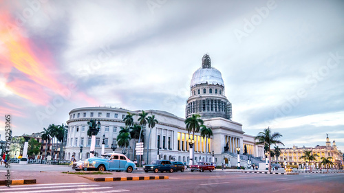 HAVANA,CUBA. High resolution panoramic view of downtown Havana with the Capitol building and classic american cars. © Daniel Avram
