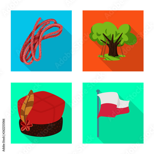 Vector illustration of traditional and tour logo. Set of traditional and landmarks stock vector illustration.