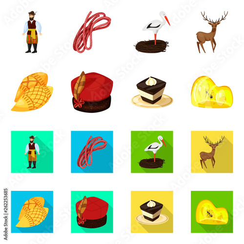 Vector design of traditional and tour icon. Collection of traditional and landmarks stock symbol for web.