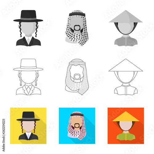 Vector illustration of imitator and resident sign. Set of imitator and culture stock vector illustration.