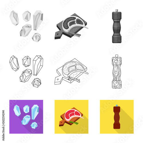 Isolated object of cooking and sea logo. Set of cooking and baking   stock vector illustration.