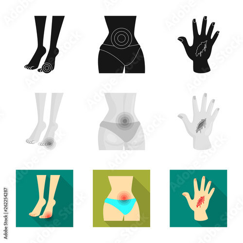 Vector illustration of hospital and rendering logo. Collection of hospital and help stock symbol for web.