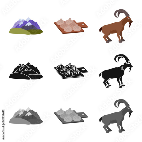 Vector illustration of culture and sightseeing logo. Set of culture and originality vector icon for stock.