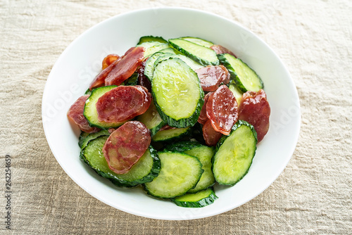 Cantonese cuisine, cucumber, fried sausage