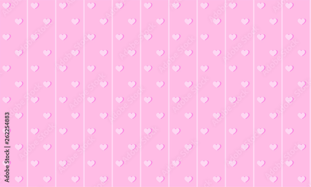 Girlish pink cute background with lines and small hearts. Backdrop for kids  party. Romantic magic wall in girl Princess's room. Birthday banner.  Seamless pattern wedding valentine invitation card Stock Vector | Adobe