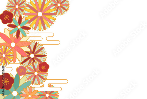 和柄の花背景イラスト