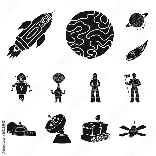Isolated object of colonization  and sky sign. Collection of colonization  and galaxy  vector icon for stock.