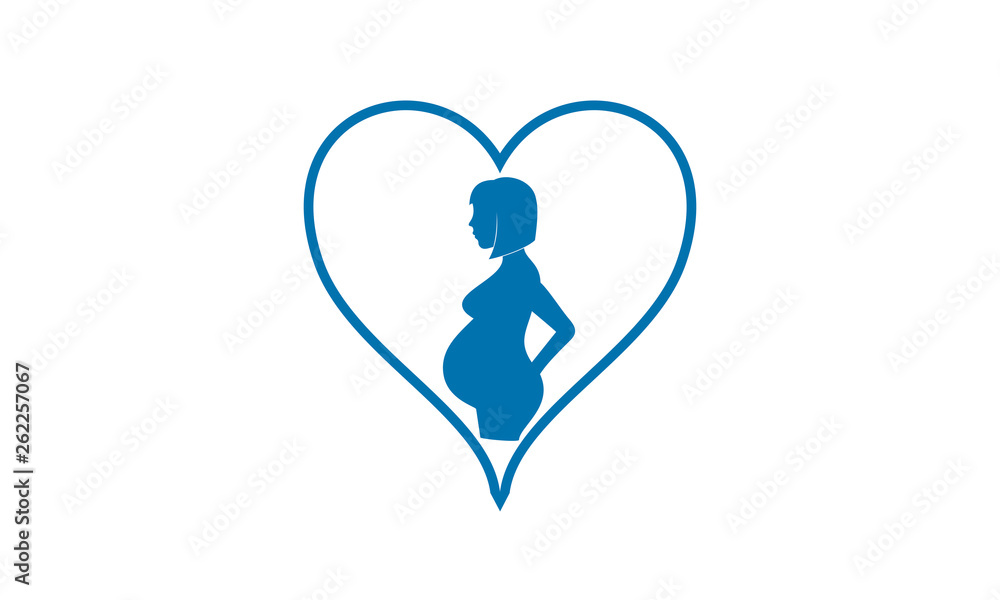 Pregnant woman and love icon Pregnant woman and love icon