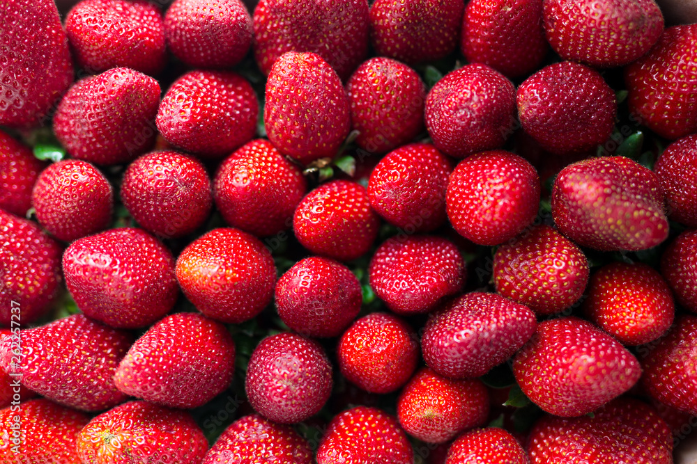 close up of red ripe strawberries close up of red ripe strawberries