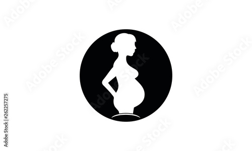 Pregnant woman icon silhouette