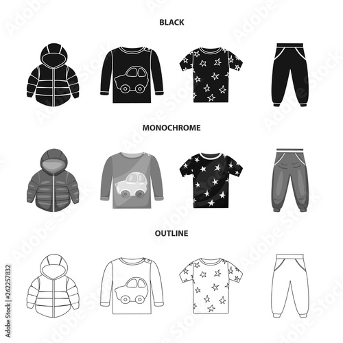Vector design of fashion and garment logo. Set of fashion and cotton vector icon for stock.