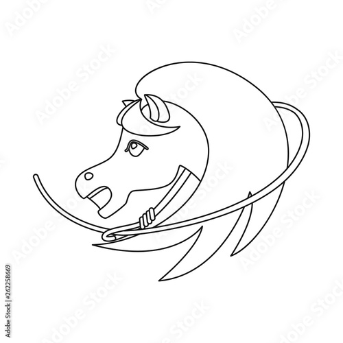 Isolated object of horse and race logo. Collection of horse and animal vector icon for stock.