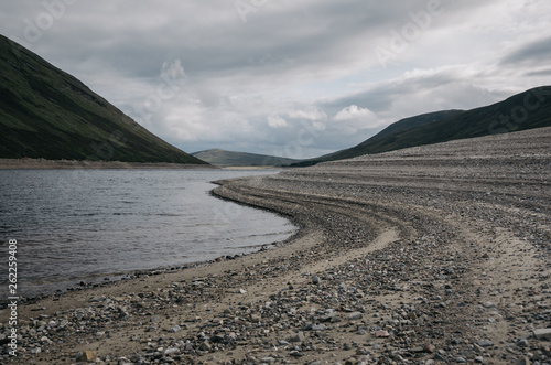 Loch Garry lake in mountains