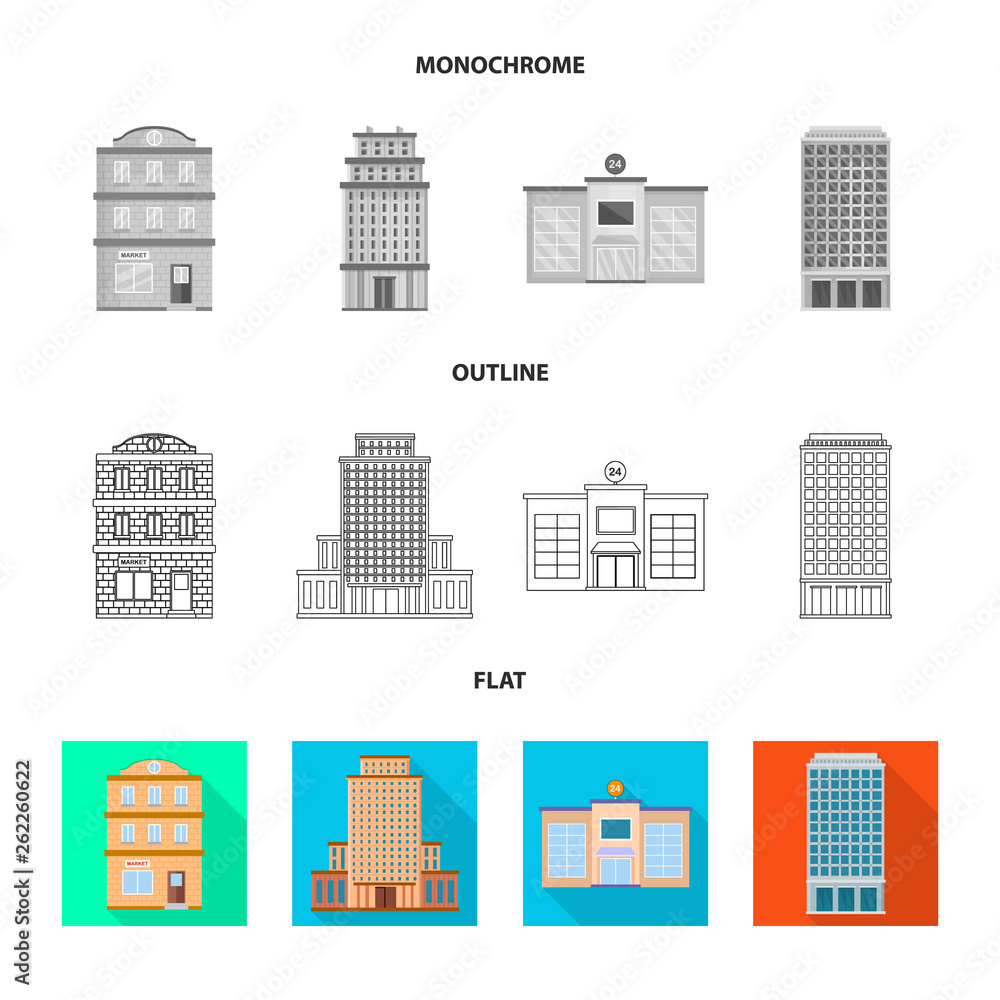 Vector design of municipal and center logo. Set of municipal and estate stock symbol for web. Vector design of municipal and center logo. Set of municipal and estate stock symbol for web.