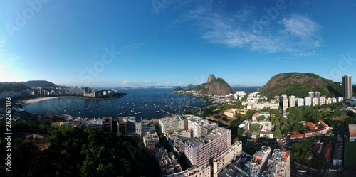 Aerial view of Botafogo Cove, Morro da Urca and Sugar Loaf, famous places in Rio de Janeiro photo