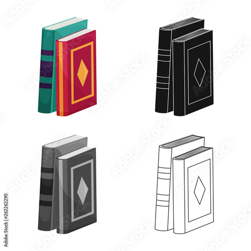 Vector design of book and text sign. Set of book and encyclopedia  stock vector illustration.