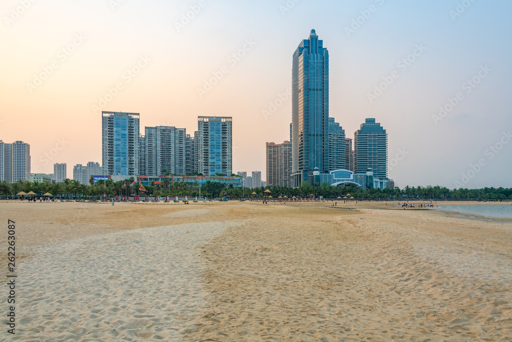 Obraz premium City views of Golden Sands Bay, Zhanjiang City