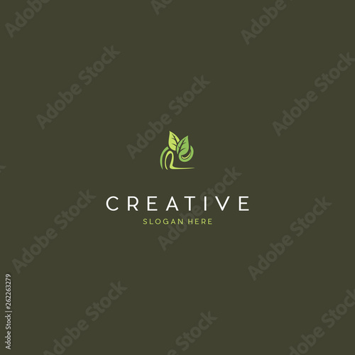 Green Leaf Icon Vector Illustrations, Abstract green leaf logo icon vector design. Landscape design, garden, Plant, nature and ecology vector logo. Ecology Happy life Logotype concept icon.