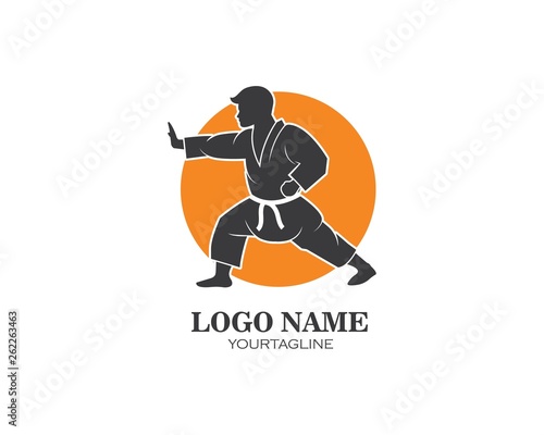 karate,taekwondo kick logo vector illustration template