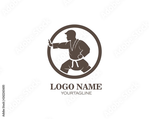 karate,taekwondo kick logo vector illustration template